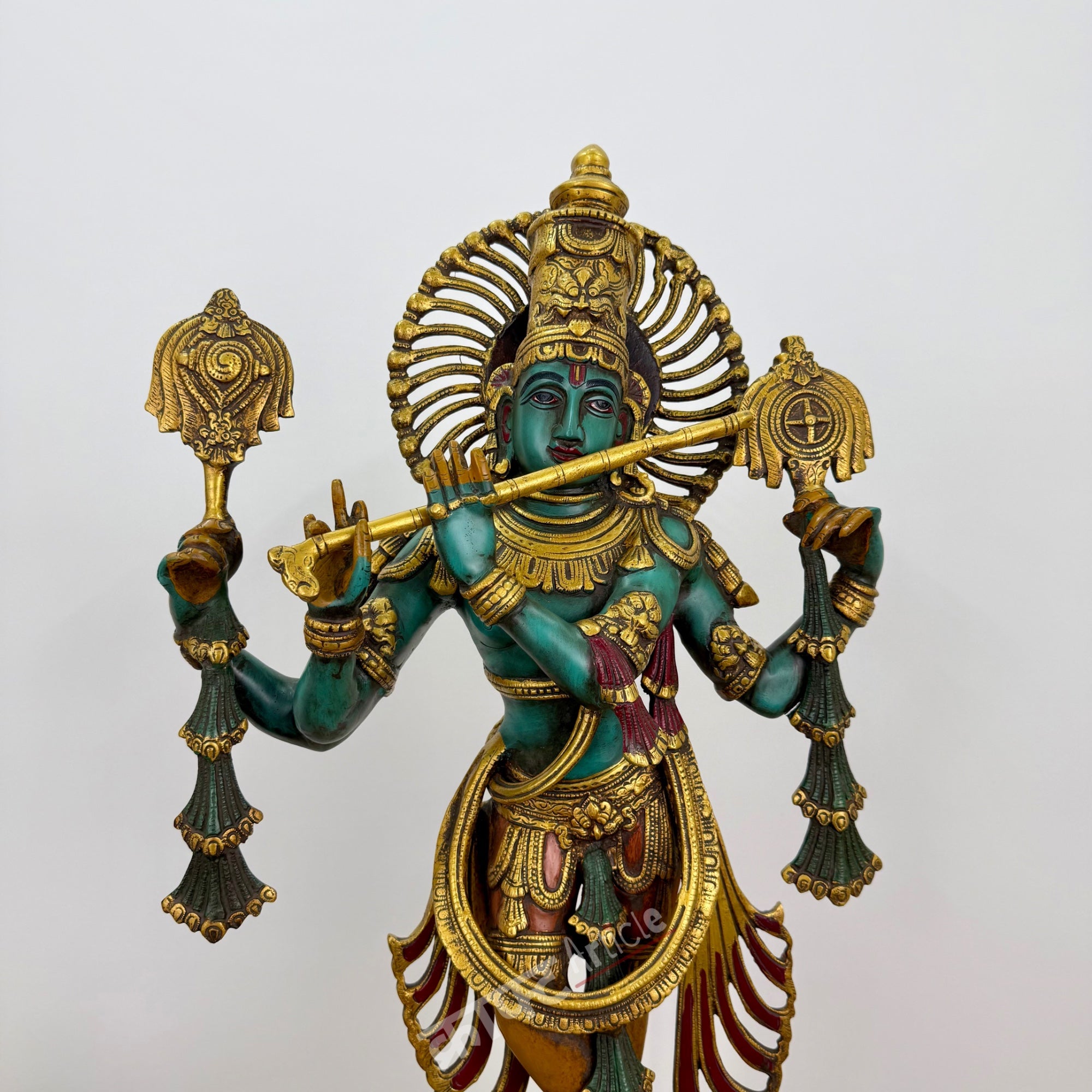 Brass Color Lord Krishna Statue