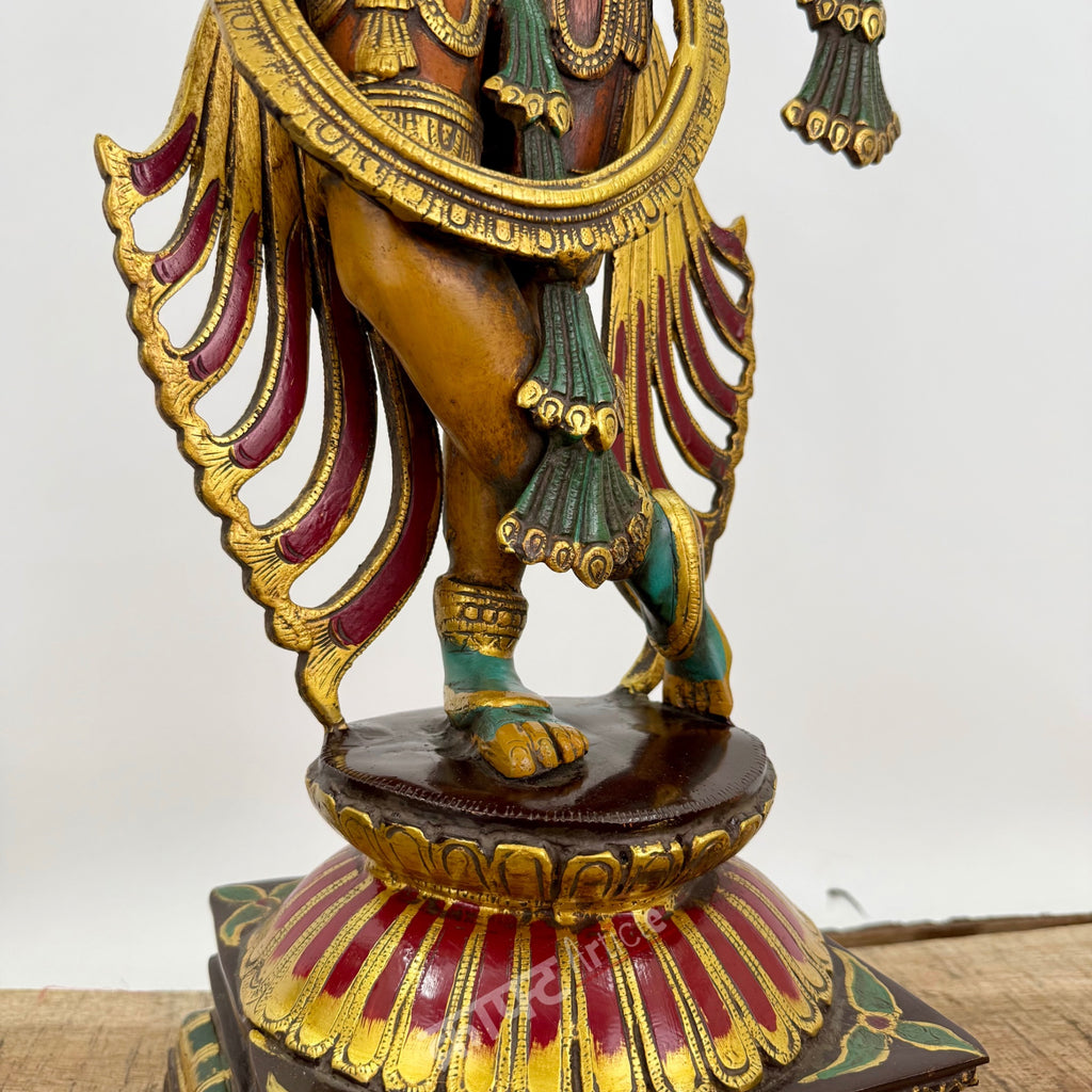 Brass Color Lord Krishna Statue