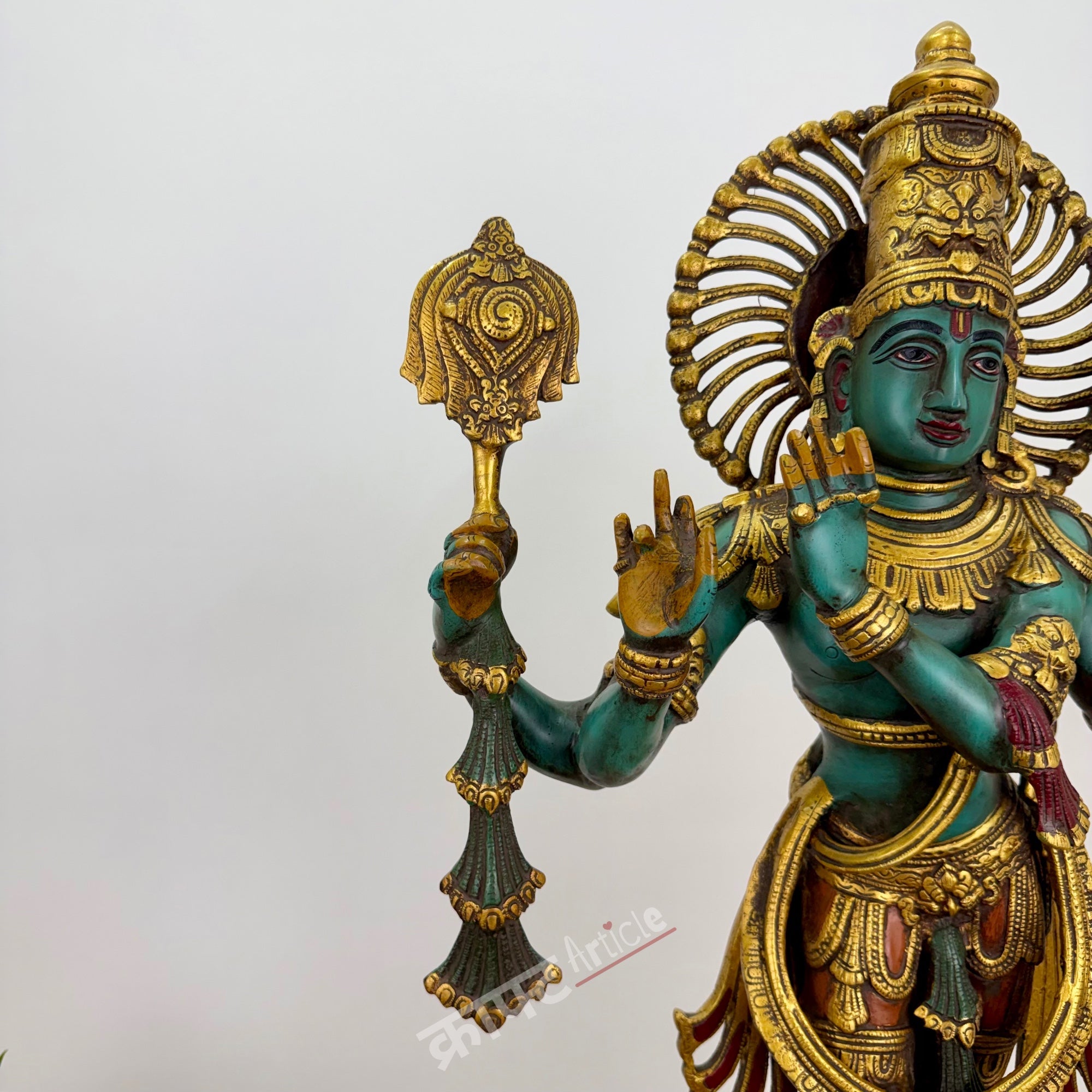 Brass Color Lord Krishna Statue