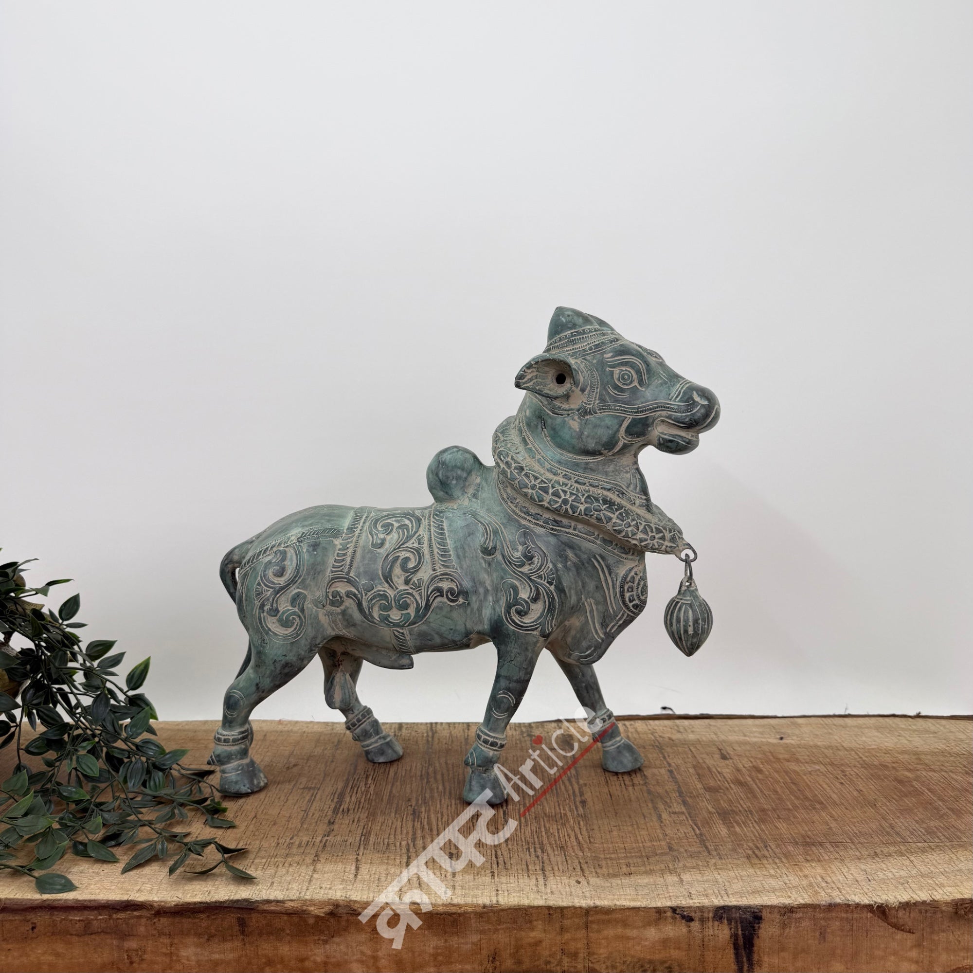 Brass Standing Nandi Sculpture