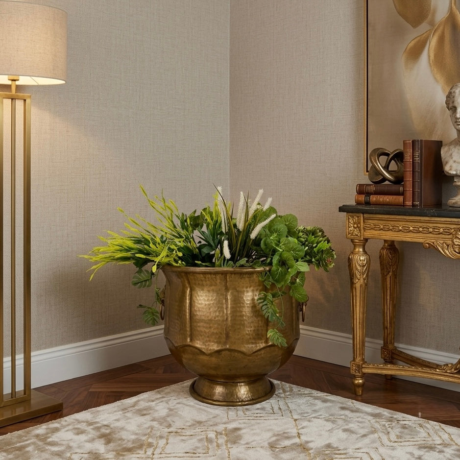 Handmade Brass Sheet Planter 17"