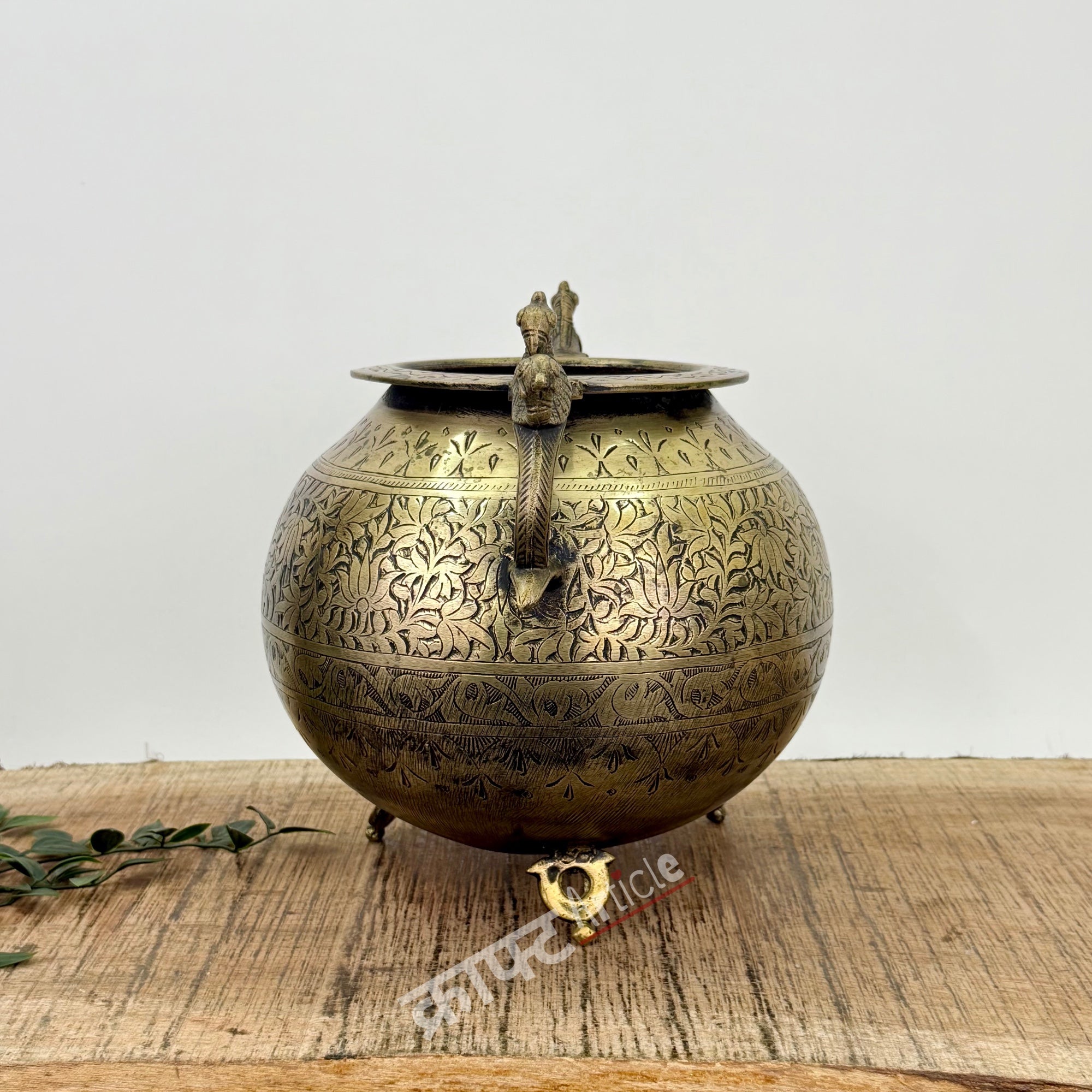 Exquisitely Brass Handcrafted Brass Carved Flower Vase