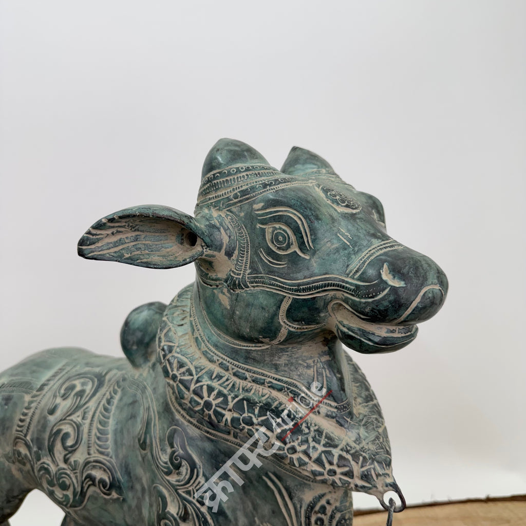 Brass Standing Nandi Sculpture
