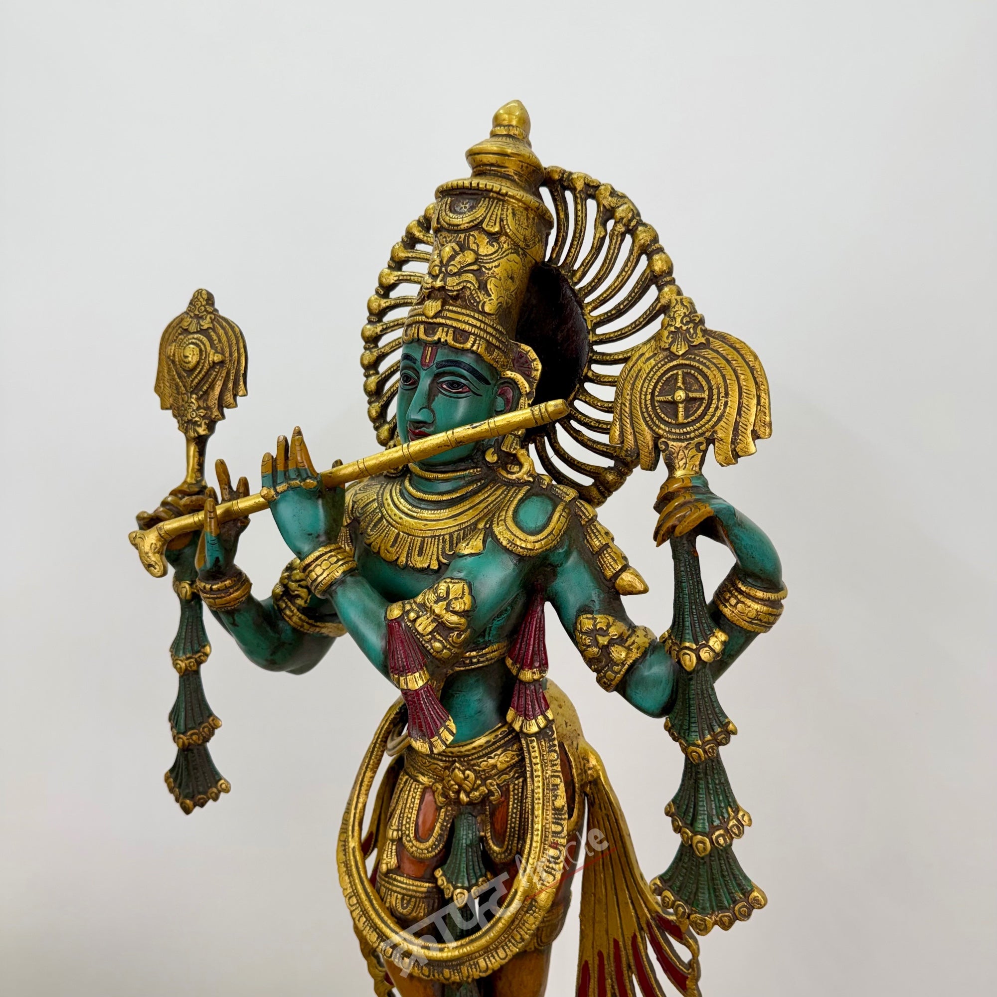 Brass Color Lord Krishna Statue