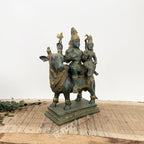 Brass Shiva Parvati Sitting on Nandi for Home Decor