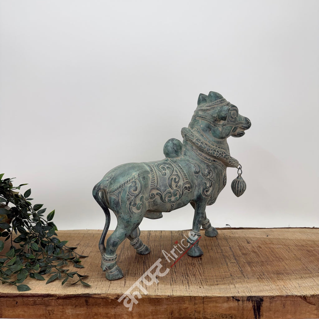 Brass Standing Nandi Sculpture