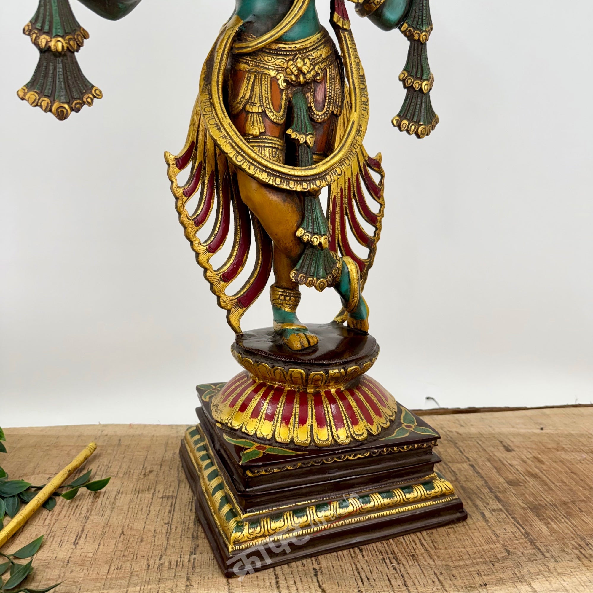 Brass Color Lord Krishna Statue