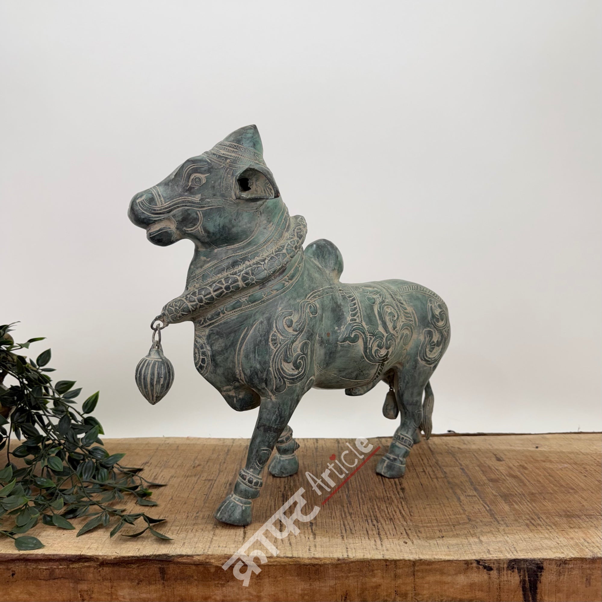Brass Standing Nandi Sculpture