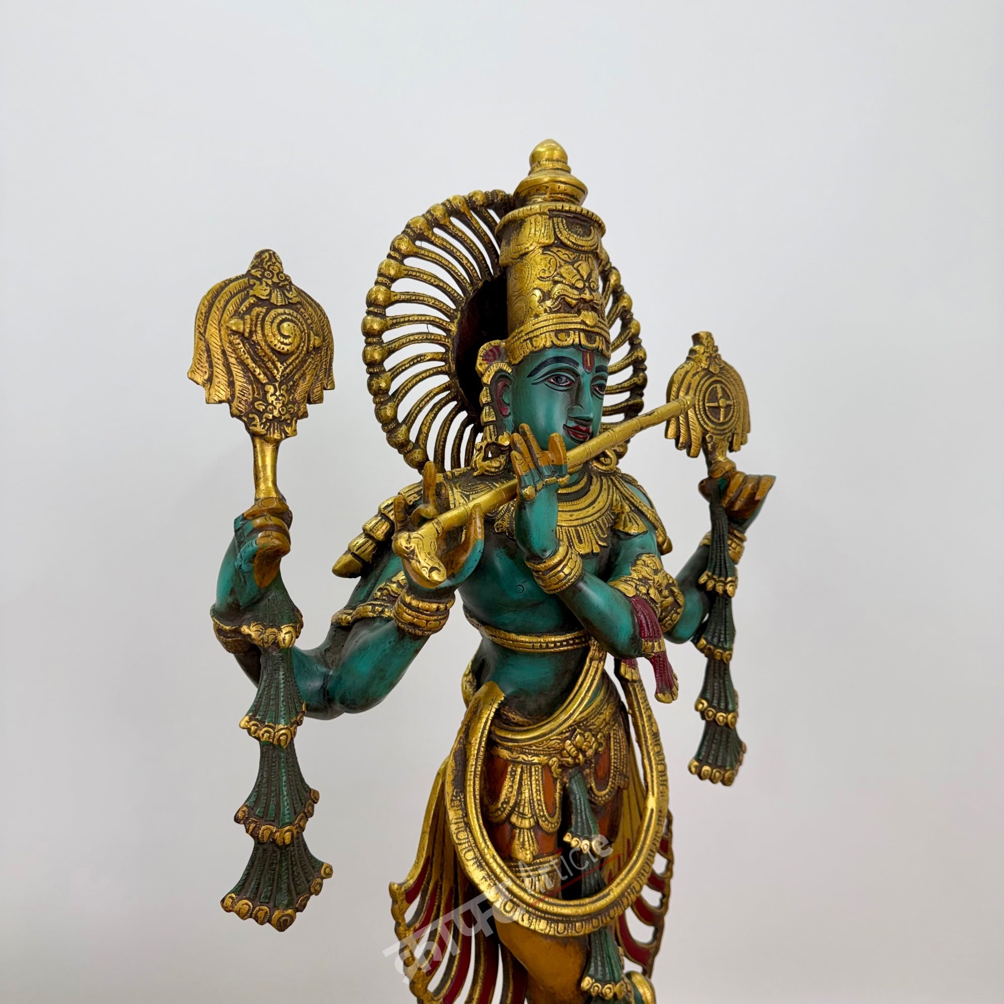 Brass Color Lord Krishna Statue