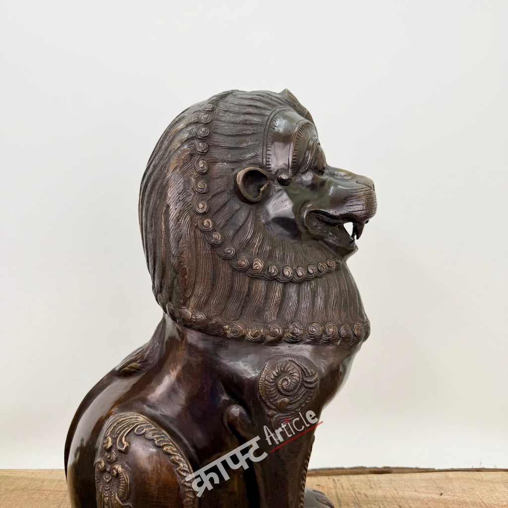 Brass Tibetan Lion for Home Decor