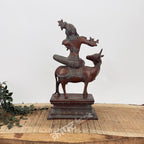 Brass Lord Krishna Seated on Cow