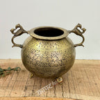 Exquisitely Brass Handcrafted Brass Carved Flower Vase