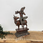 Brass Lord Krishna Seated on Cow