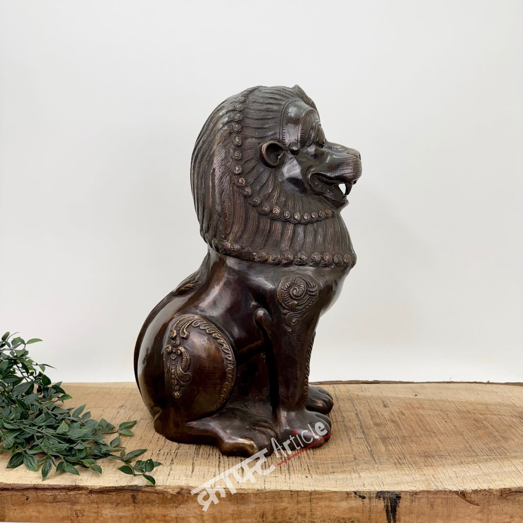 Brass Tibetan Lion for Home Decor