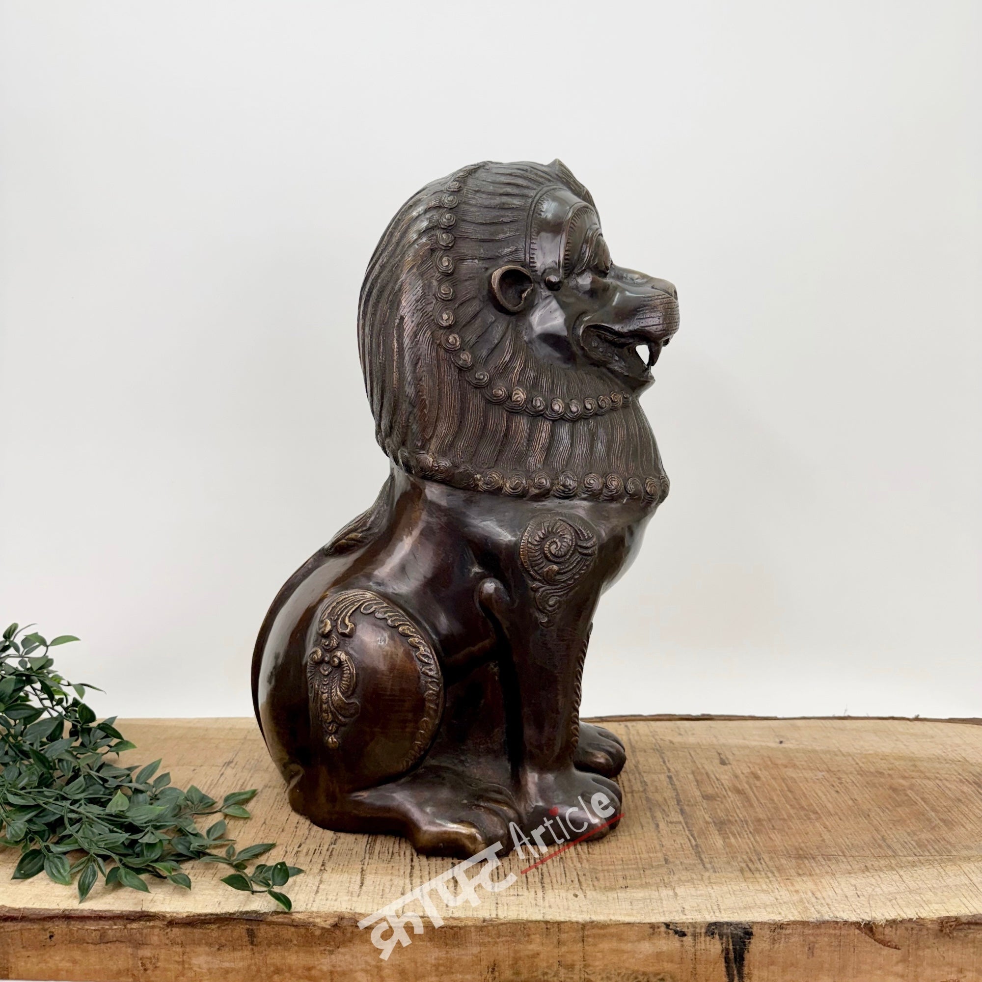 Brass Tibetan Lion for Home Decor