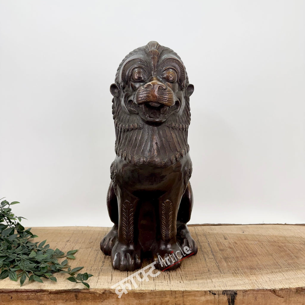Brass Tibetan Lion for Home Decor