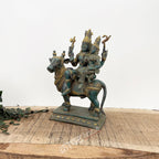 Brass Shiva Parvati Sitting on Nandi for Home Decor