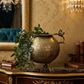 Exquisitely Brass Handcrafted Brass Carved Flower Vase