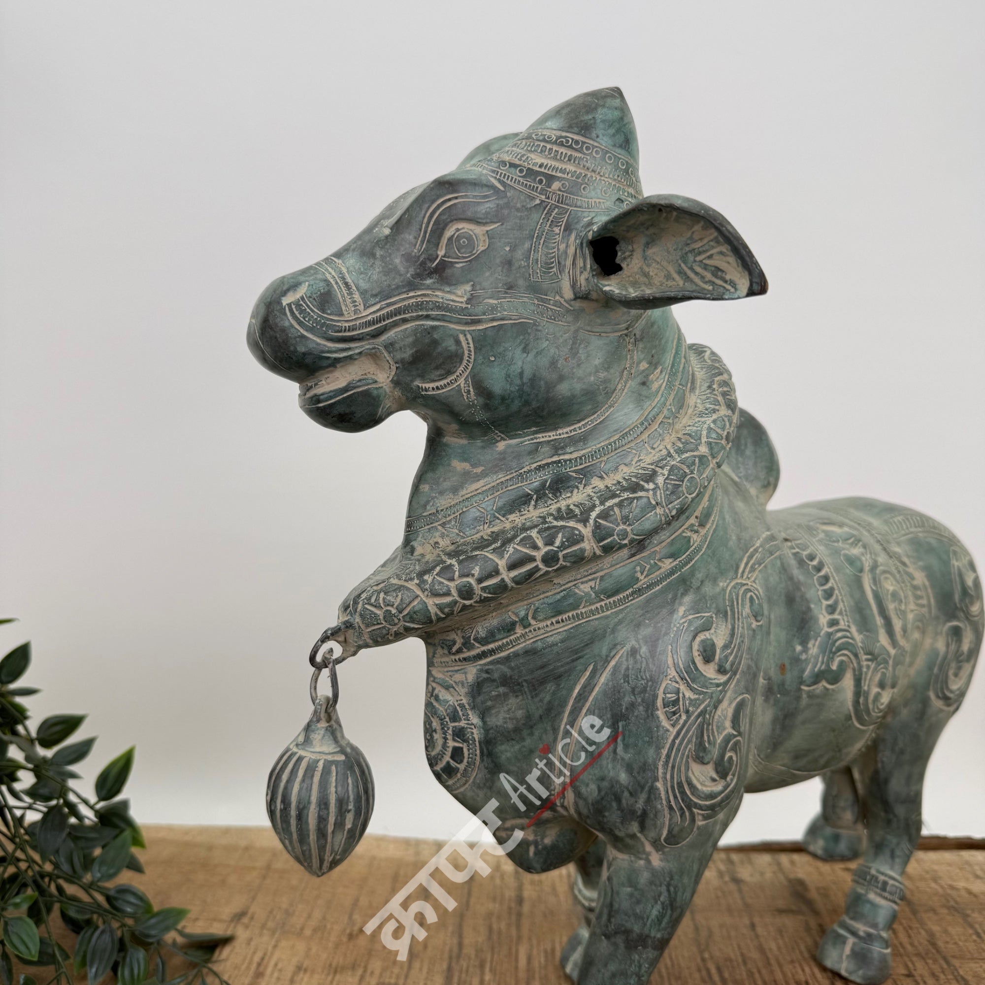 Brass Standing Nandi Sculpture