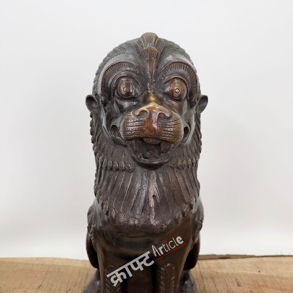Brass Tibetan Lion for Home Decor