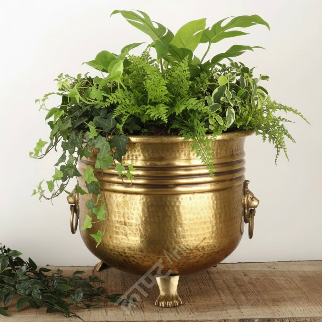 Handmade Brass Sheet Planter 15"