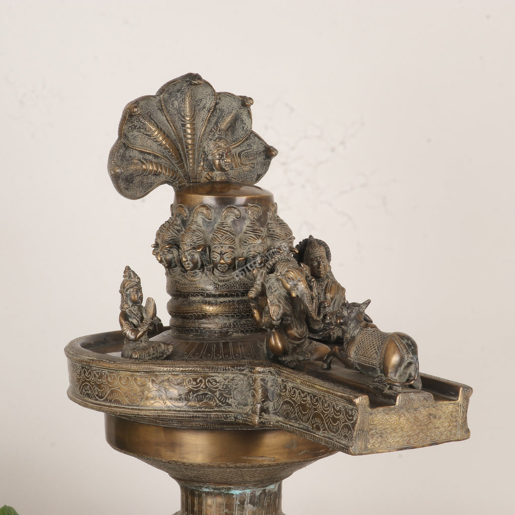 Brass Lord Shivling: A Divine Masterpiece of Hindu Art