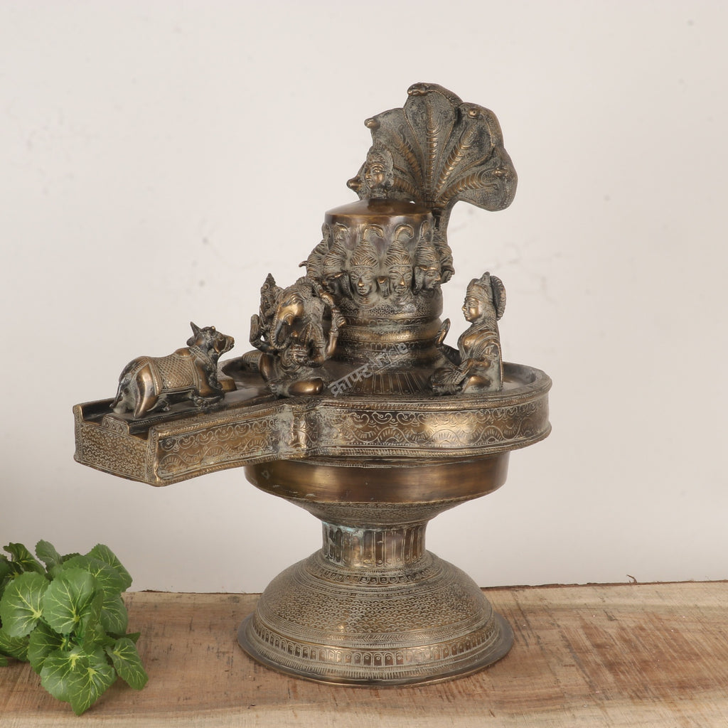 Brass Lord Shivling: A Divine Masterpiece of Hindu Art
