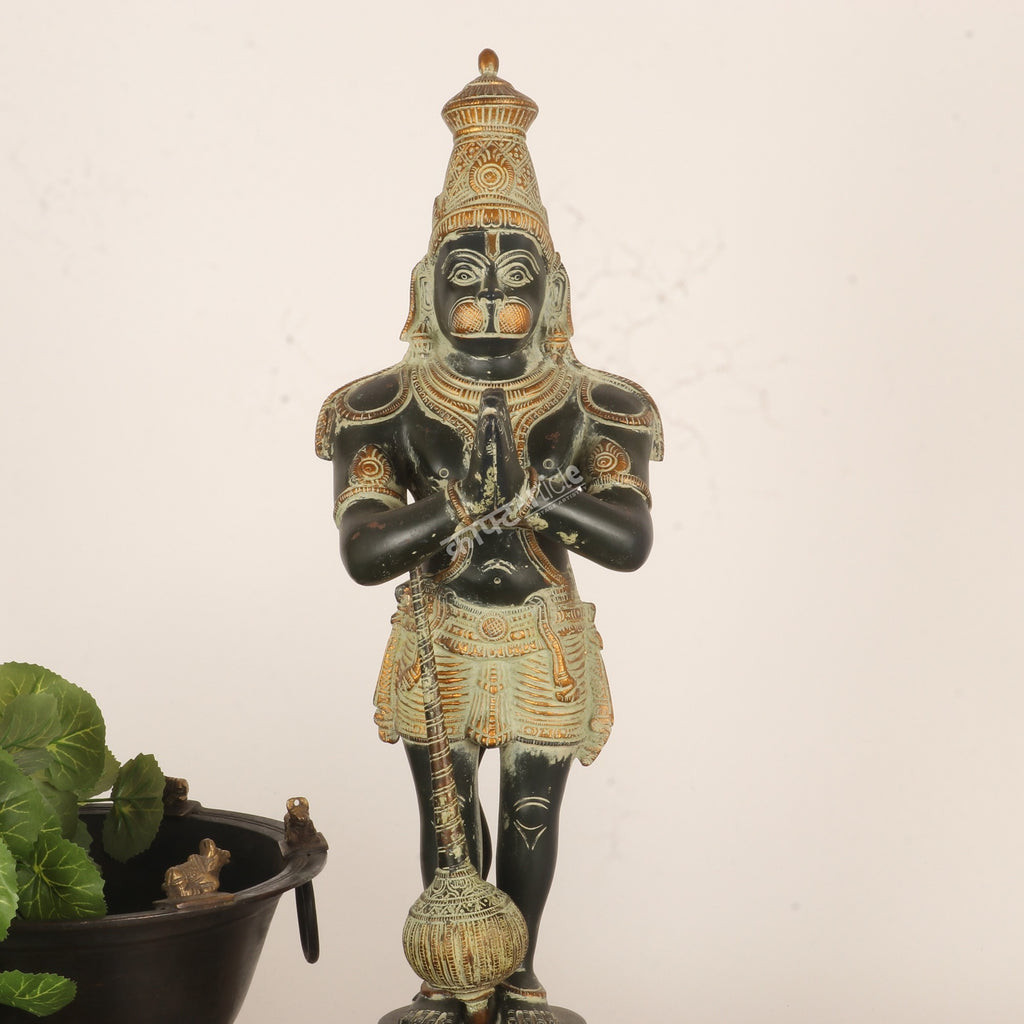 Brass Lord Hanuman Standing Statue – A Symbol of Strength & Devotion