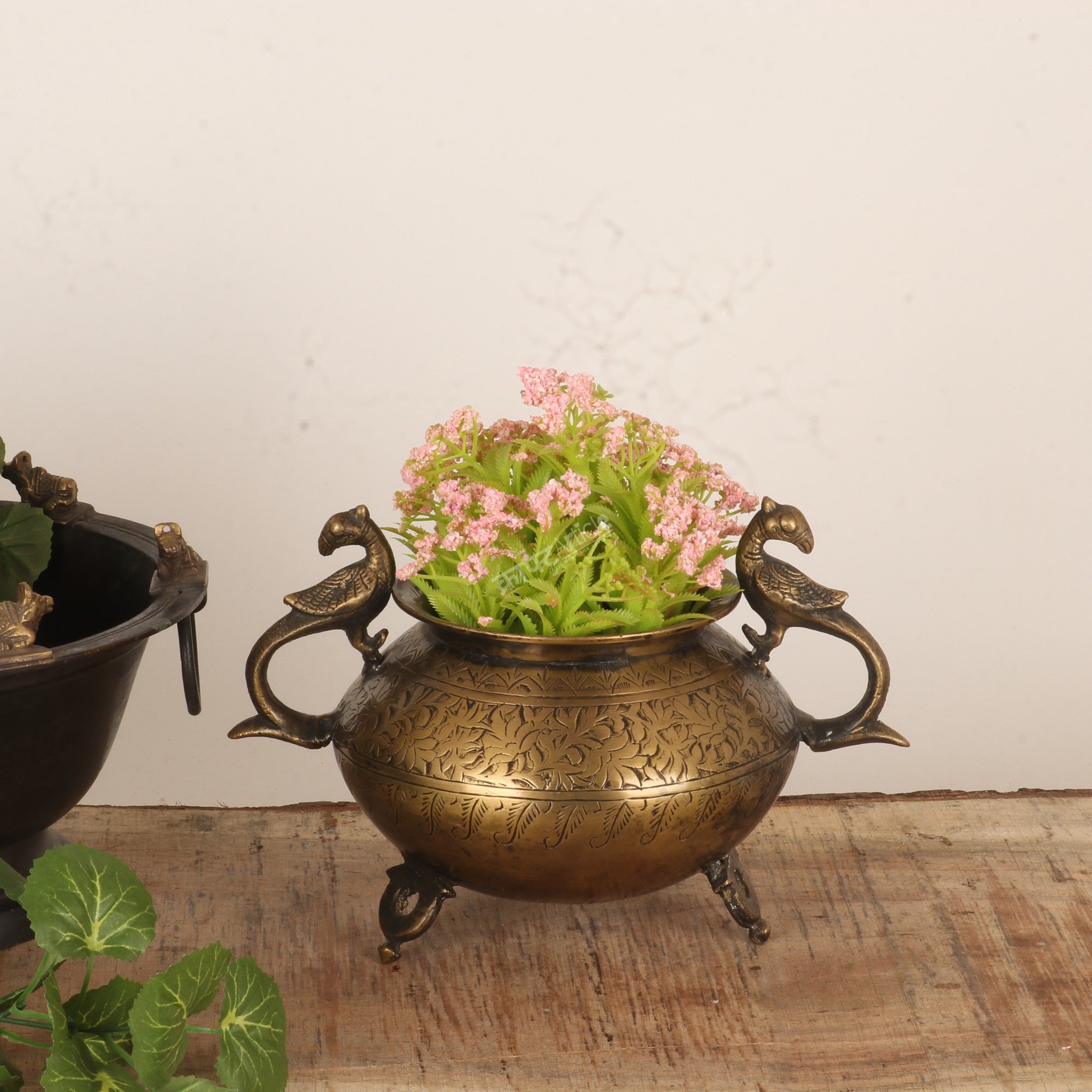 Brass Vintage Décor Carving Vases