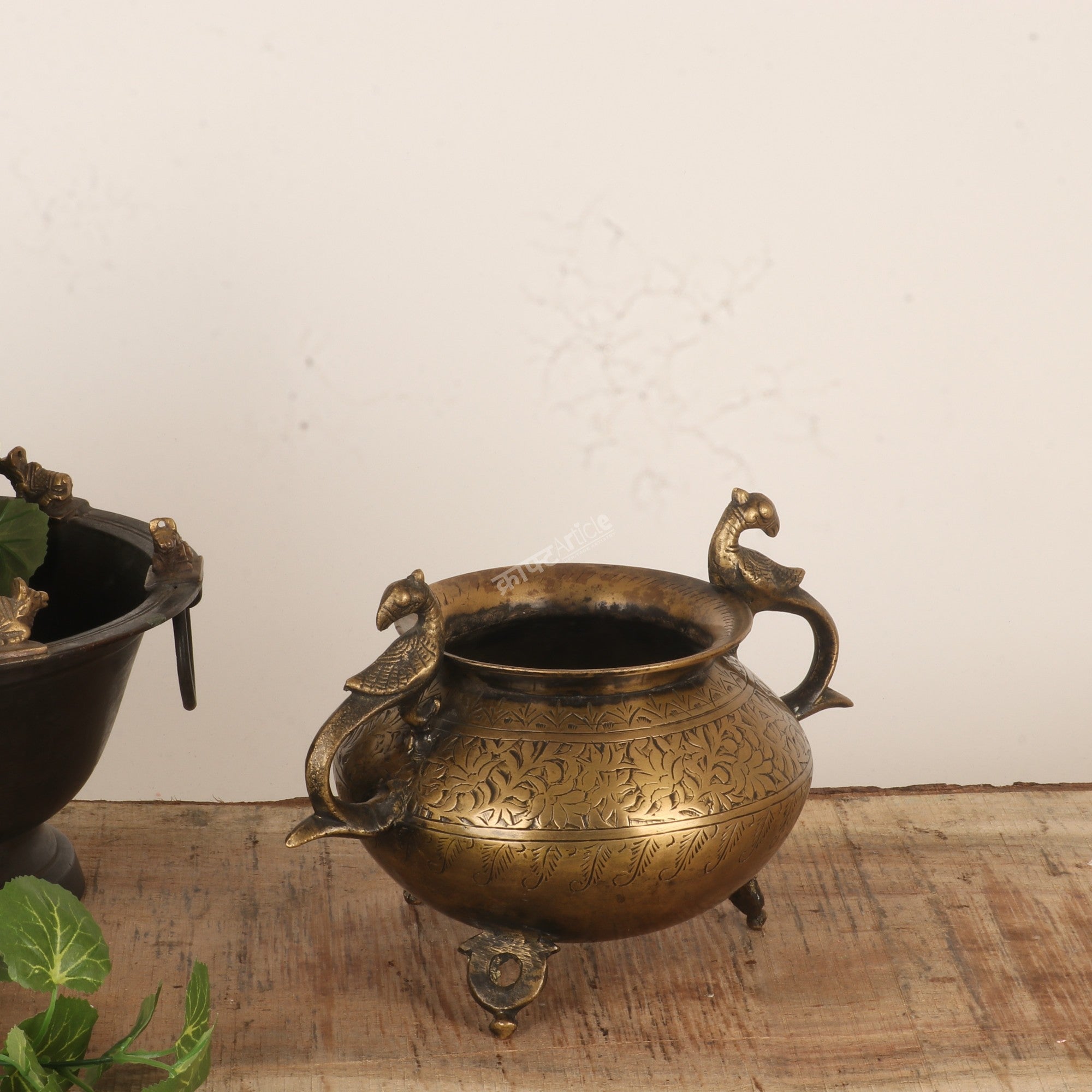 Brass Vintage Décor Carving Vases