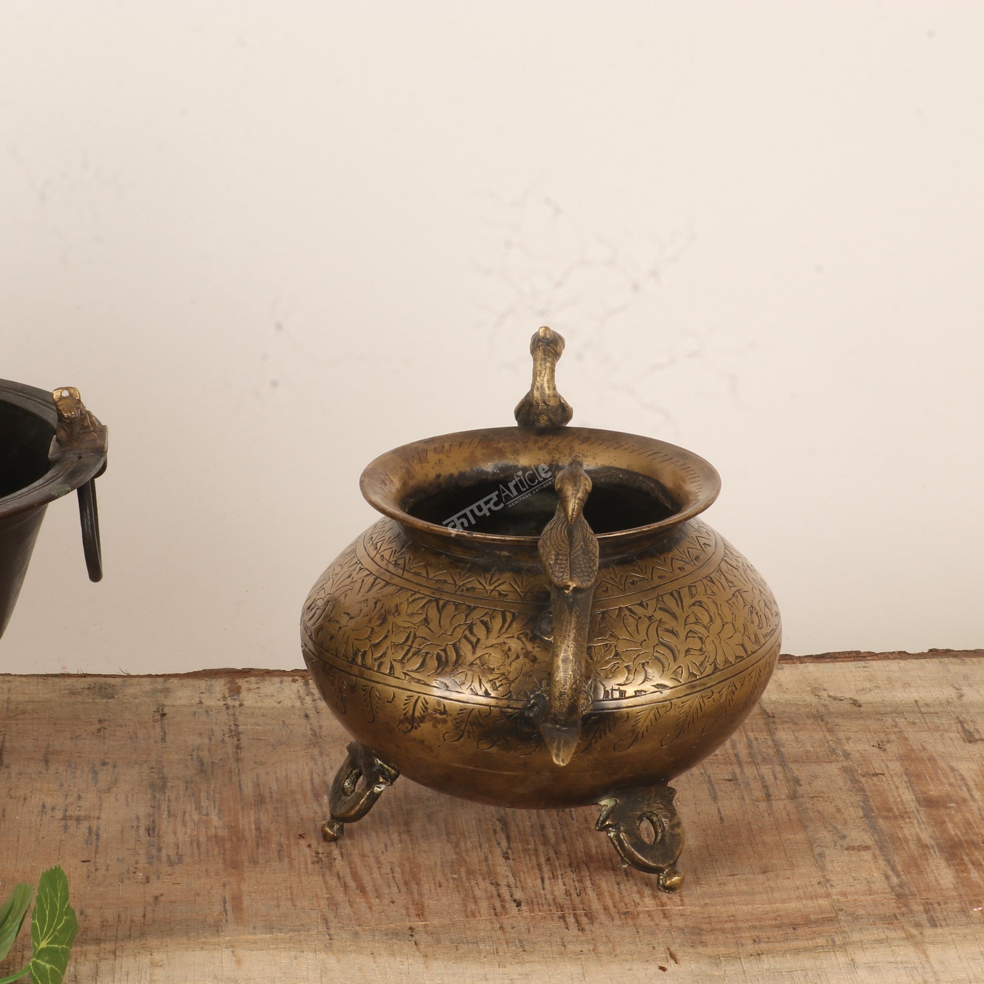 Brass Vintage Décor Carving Vases