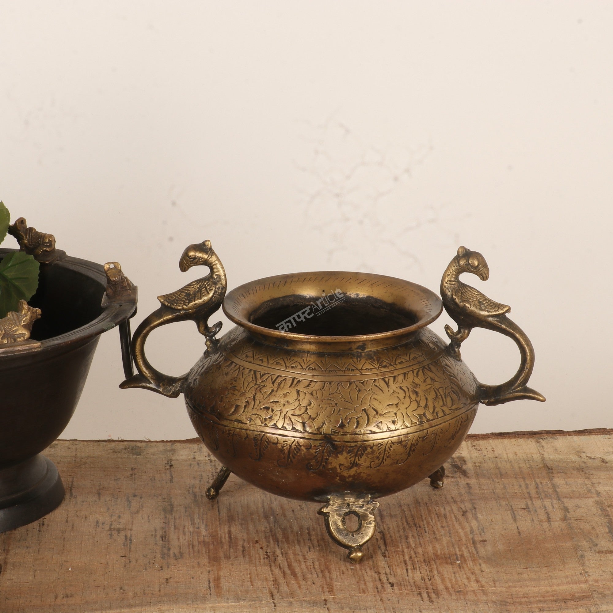 Brass Vintage Décor Carving Vases