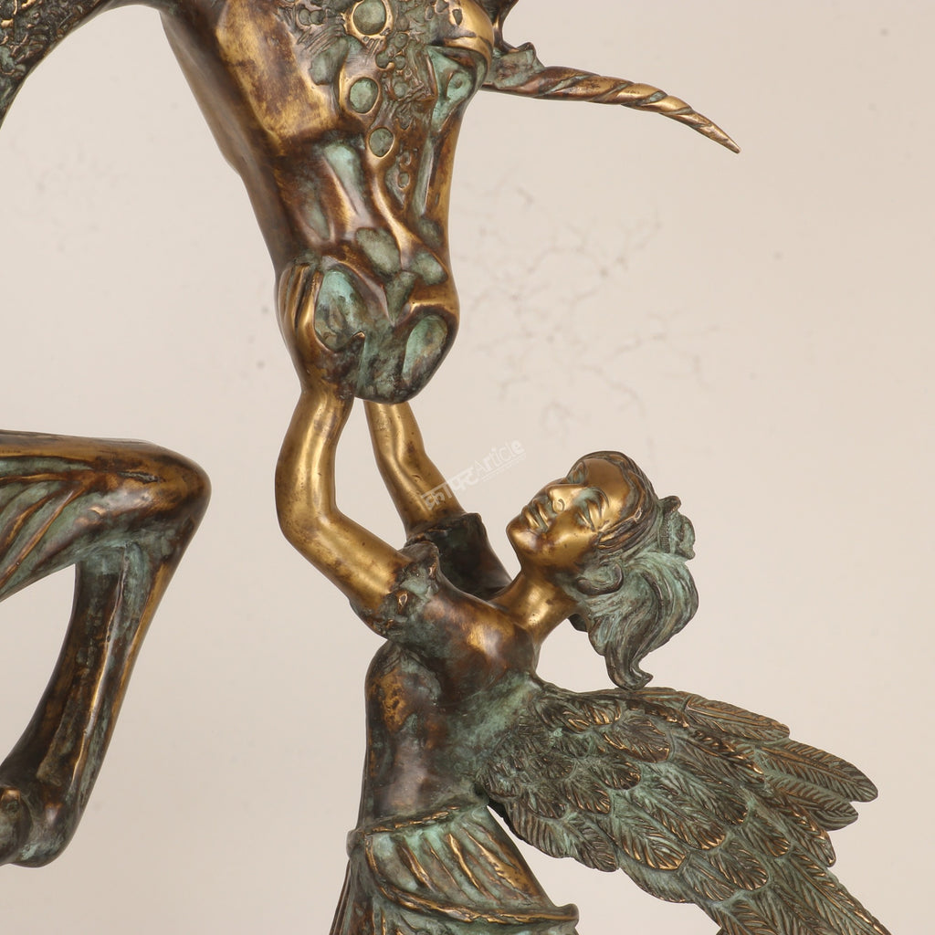 Exploring the Symbolism Behind This Angel & Horse Sculpture