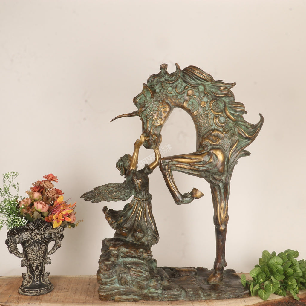 Exploring the Symbolism Behind This Angel & Horse Sculpture