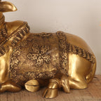 Brass Nandi Meditative Statue
