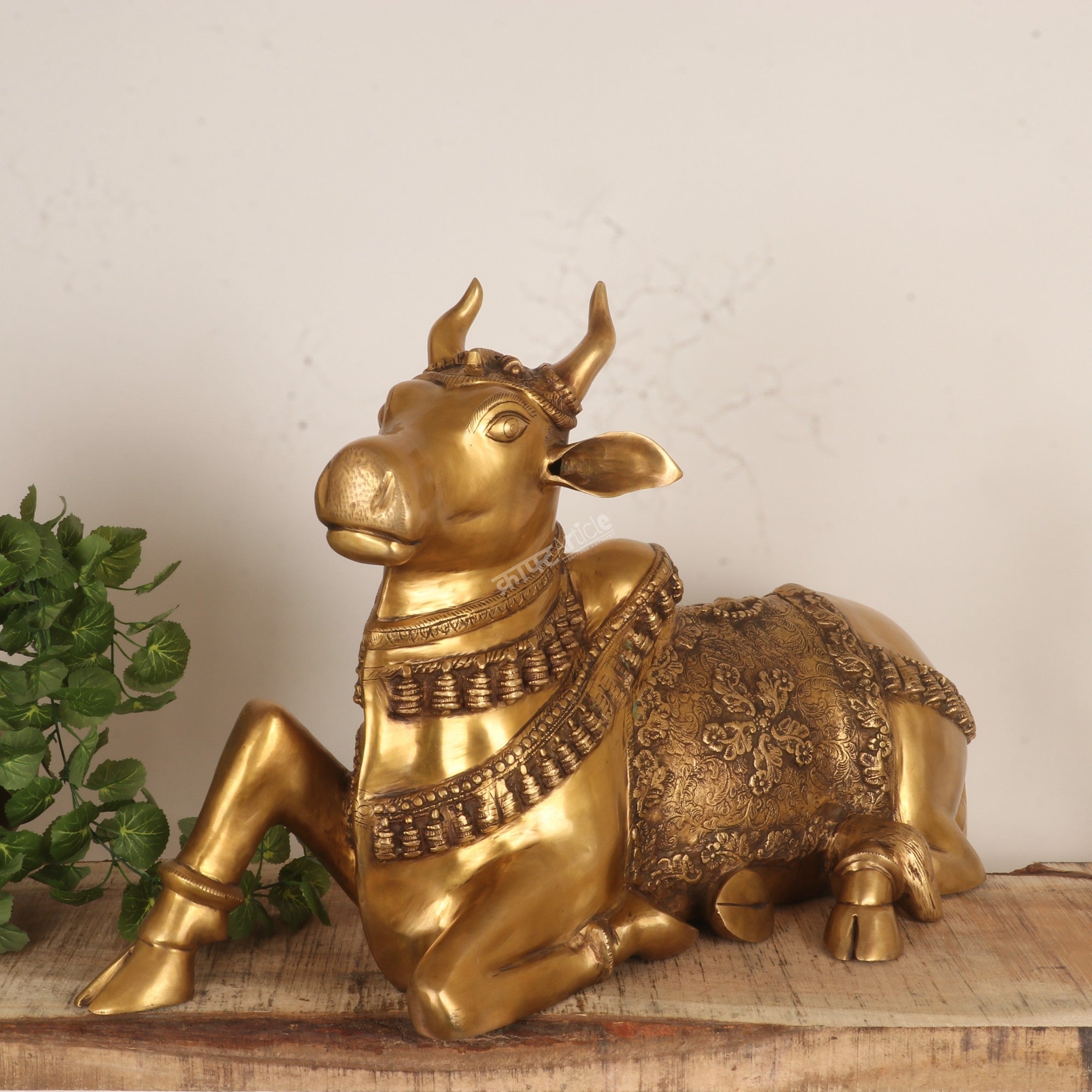 Brass Nandi Meditative Statue