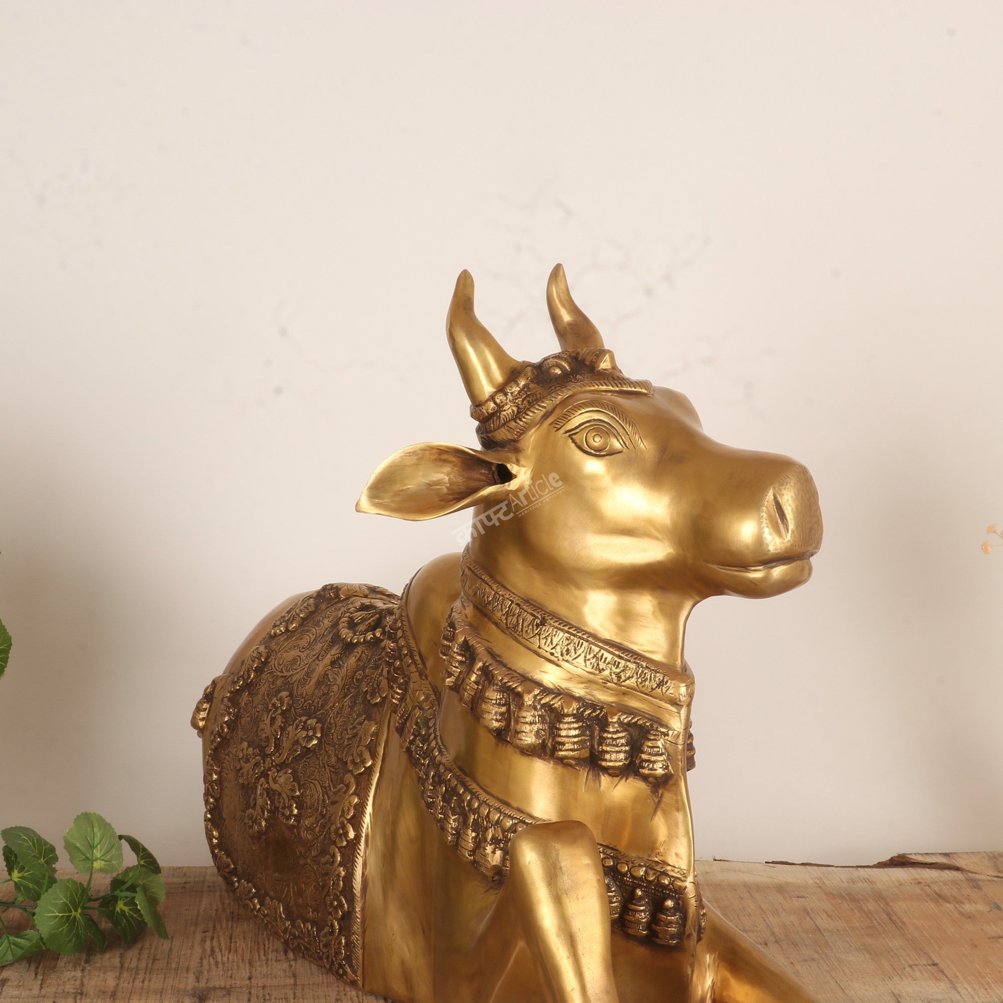 Brass Nandi Meditative Statue