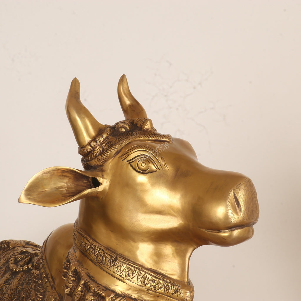 Brass Nandi Meditative Statue