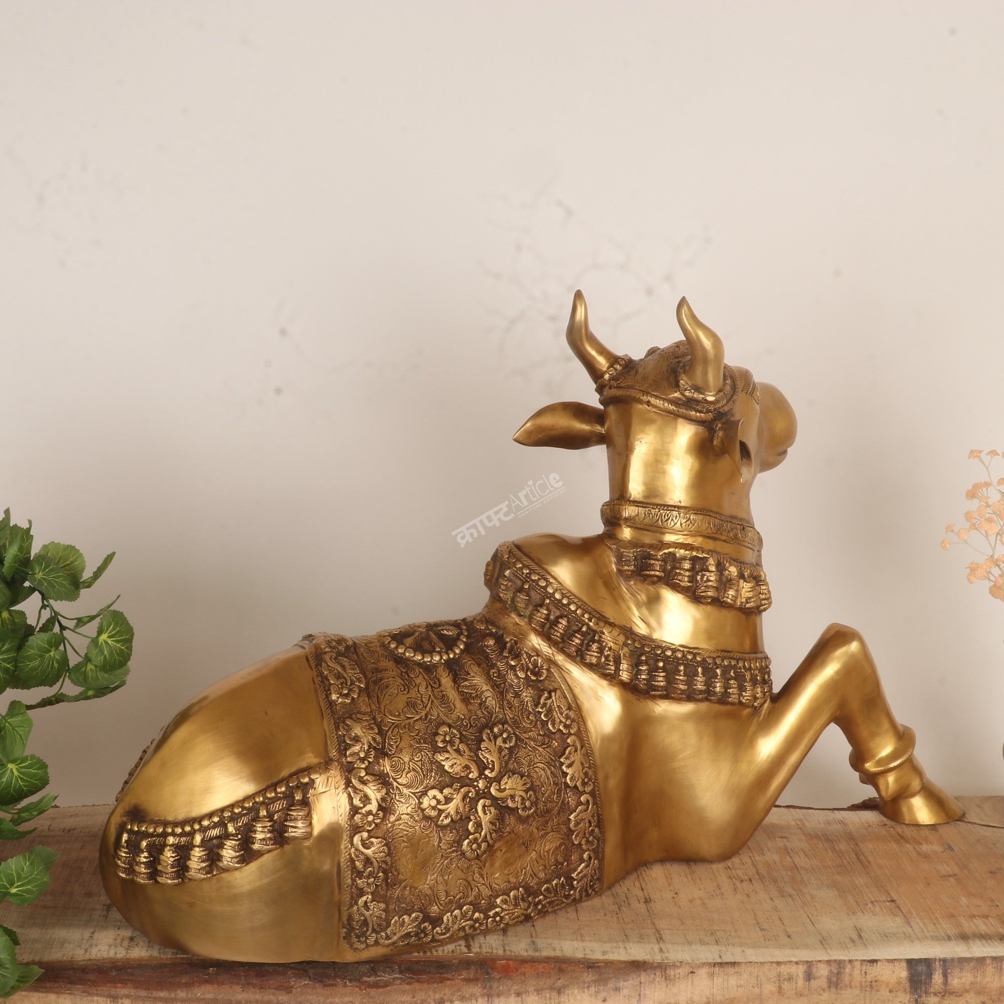 Brass Nandi Meditative Statue