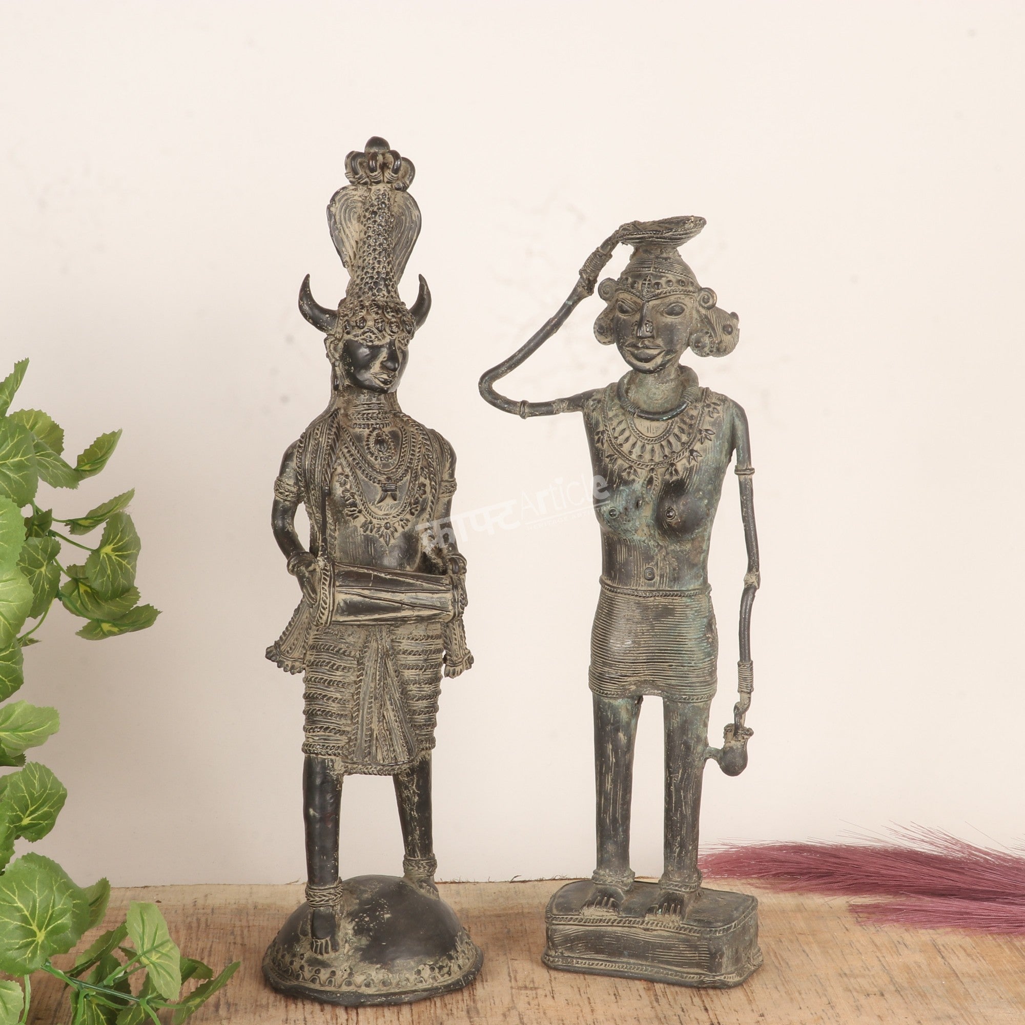 Tribal Dhokra Art Figurines – Man & Woman Sculpture