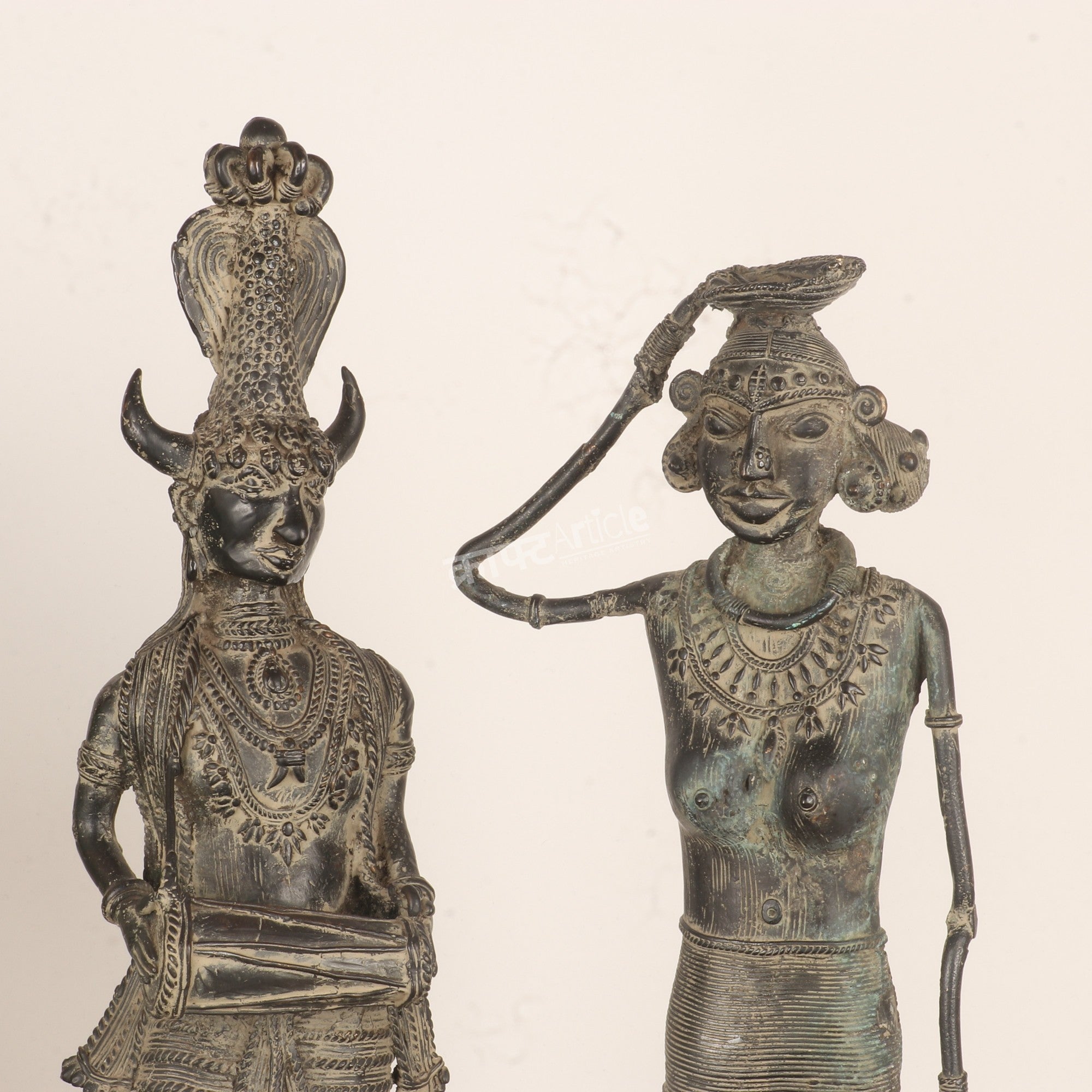 Tribal Dokra Art Figurines – Man & Woman Sculpture