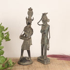 Tribal Dokra Art Figurines – Man & Woman Sculpture