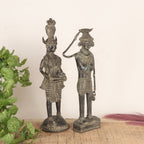 Tribal Dokra Art Figurines – Man & Woman Sculpture