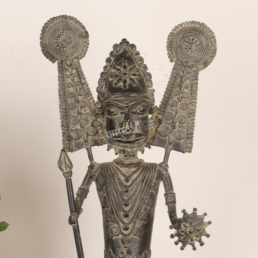Tribal Guardian Deity – Dhokra Folk Art Sculpture