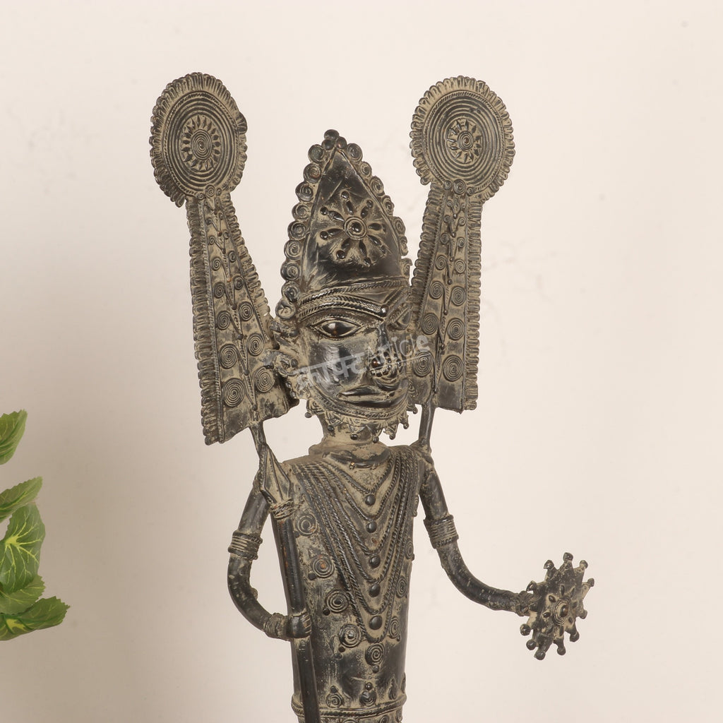 Tribal Guardian Deity – Dhokra Folk Art Sculpture
