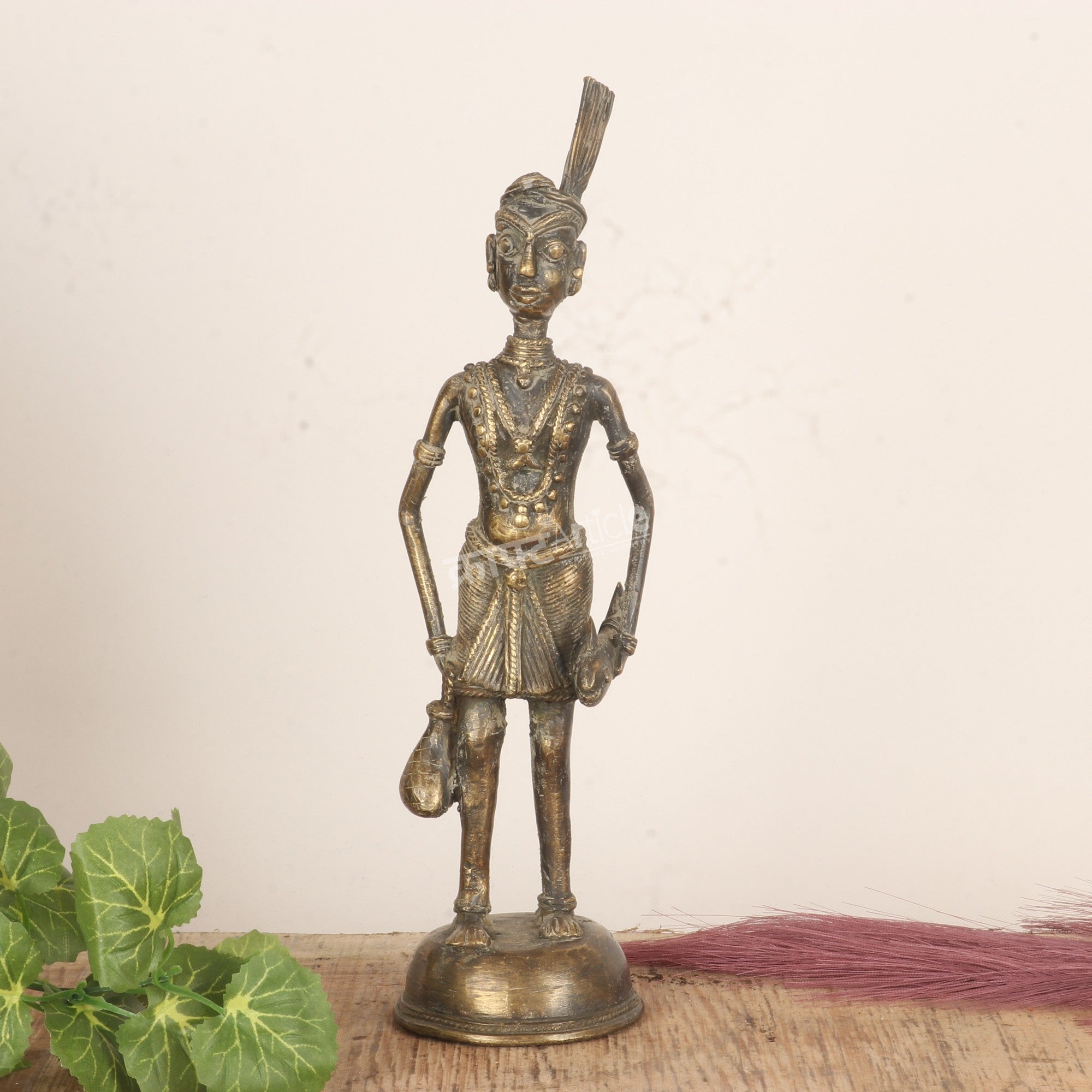 Tribal Man Hunter Warrior Figurine – Dhokra Tribal Art