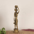 Tribal Woman Water Bearer Figurine – Dhokra Tribal Art