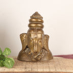 Brass Ganesh Bust Figurine