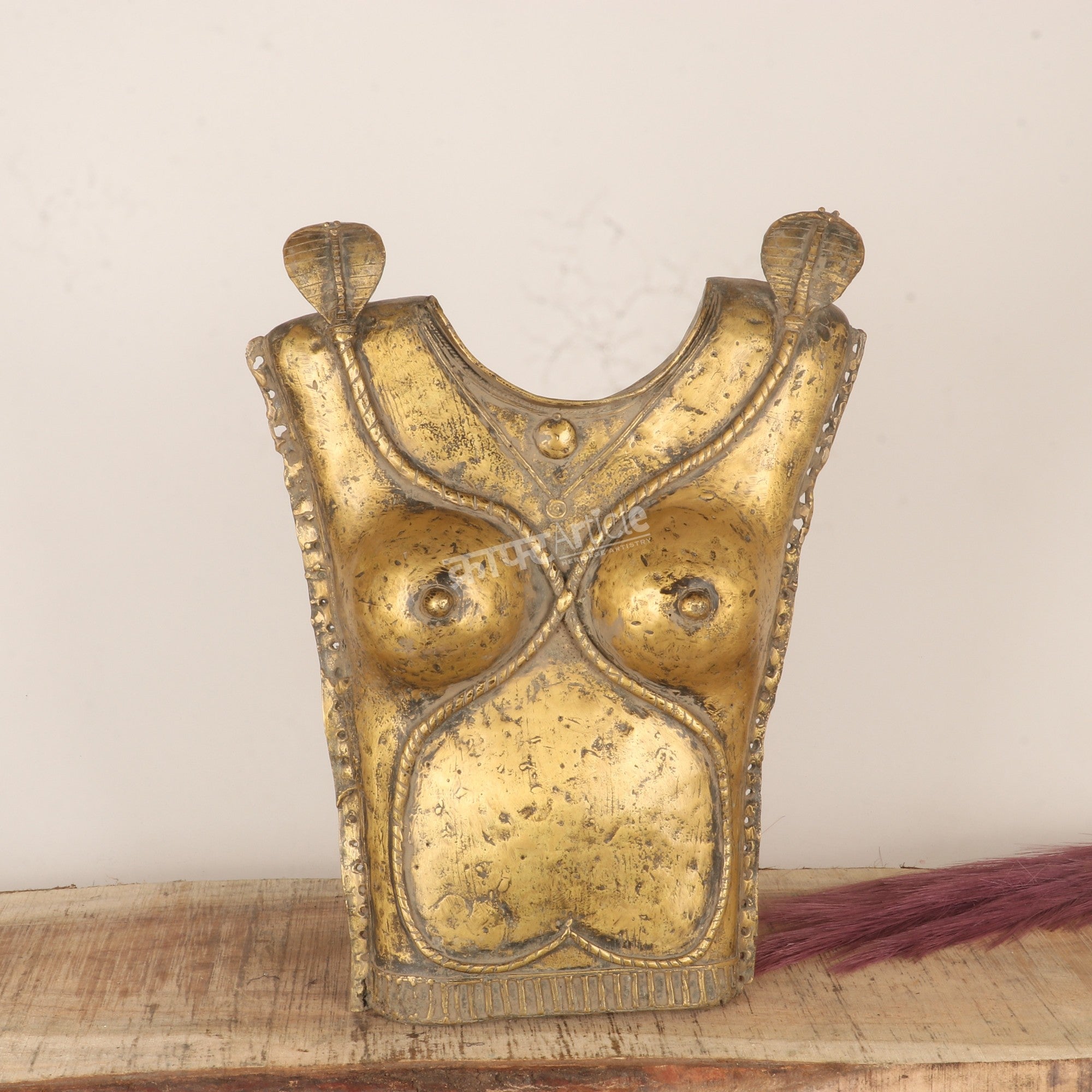 Traditional Brass Tribal Torso Sculpture