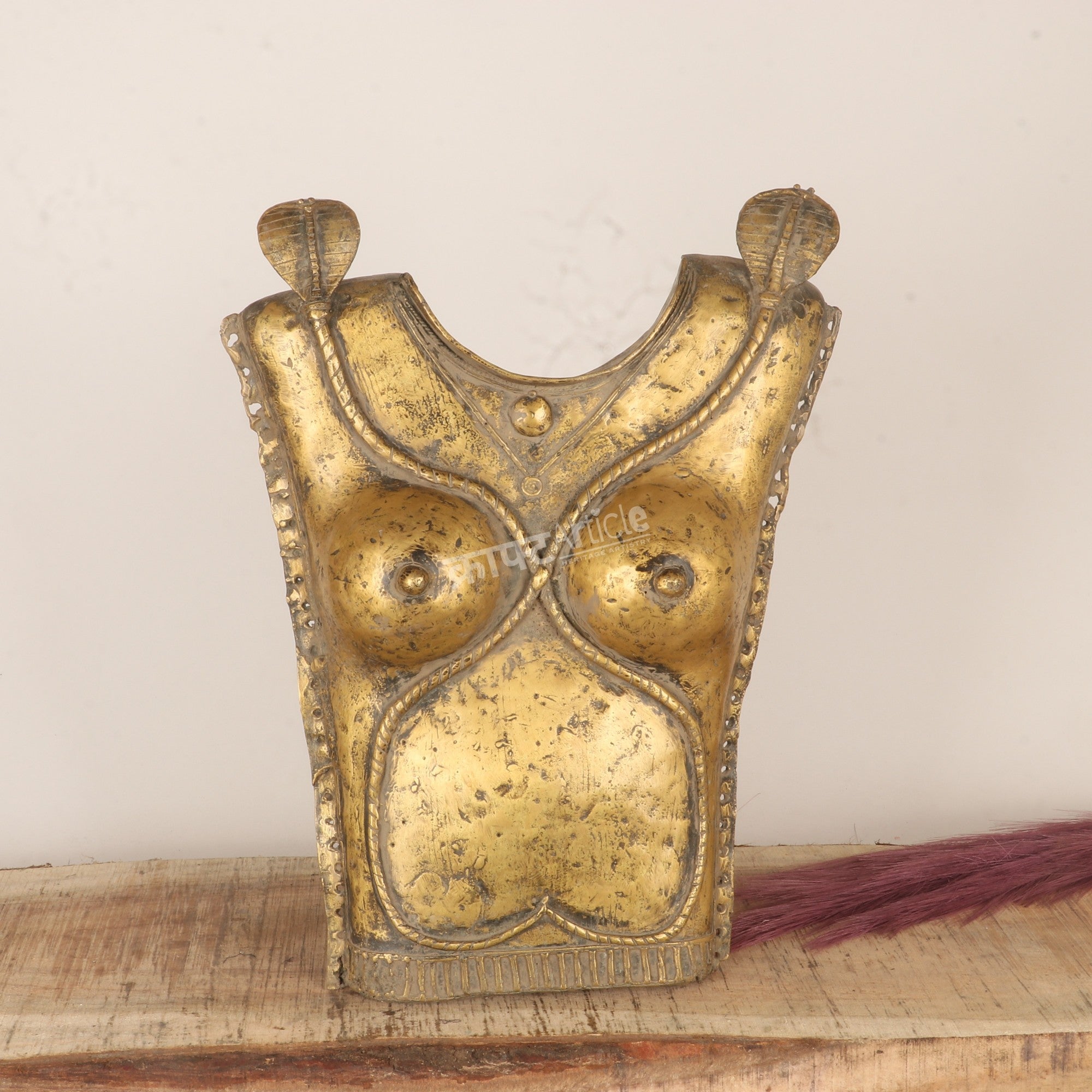 Traditional Brass Tribal Torso Sculpture